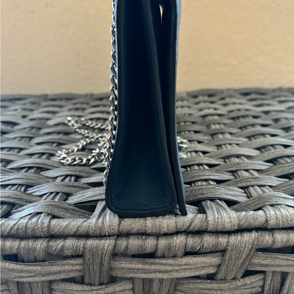 Saint Laurent Satin Small Classic Monogram Kate Tassel Satchel Navy Blue - Picture 5 of 6